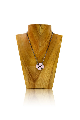 Clover Necklace - Pink Conch
