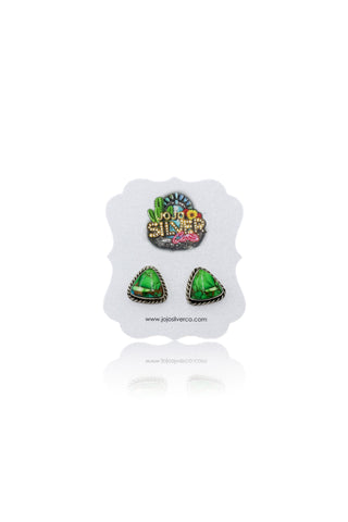 Free Form Studs - Peacock Dahlia