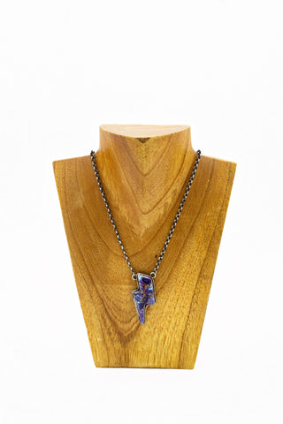 Lightning Bolt Necklace - Purple Mojave