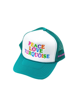 Peace - Love - Turquoise Hat