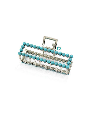Faux Turquoise Claw Clip - Rectangle