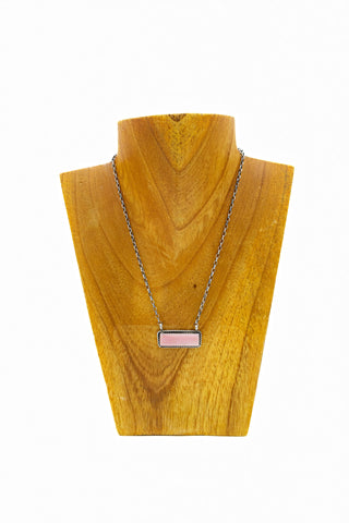 Large Bar Necklace - Pink Conch