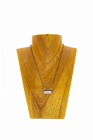 Small Bar Necklace - Pink Conch