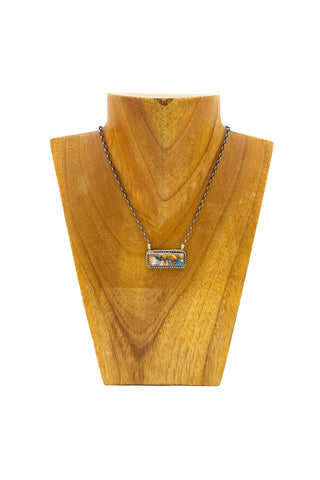 Large Bar Necklace - Orange Krush