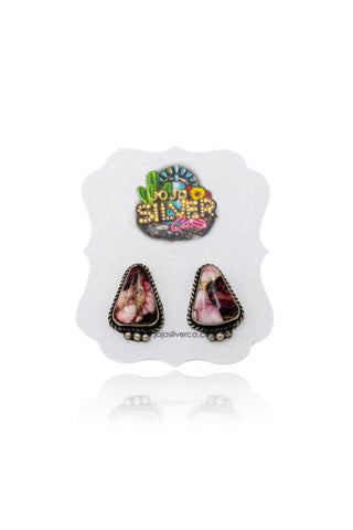 Free Form Studs - Dahlia Rose