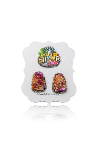 Addison Studs - Orange Dahlia