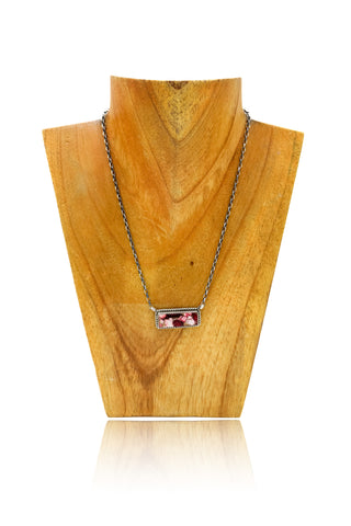 Large Bar Necklace - Dahlia Rose